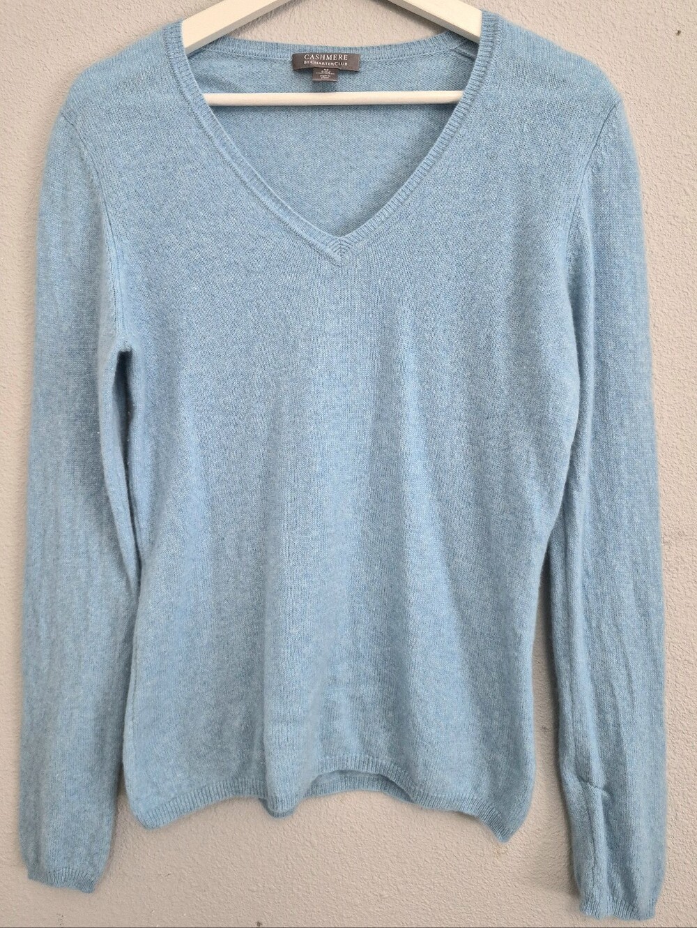 Charter Club 2ply Cashmere Blue Sweater M Quiet Luxury